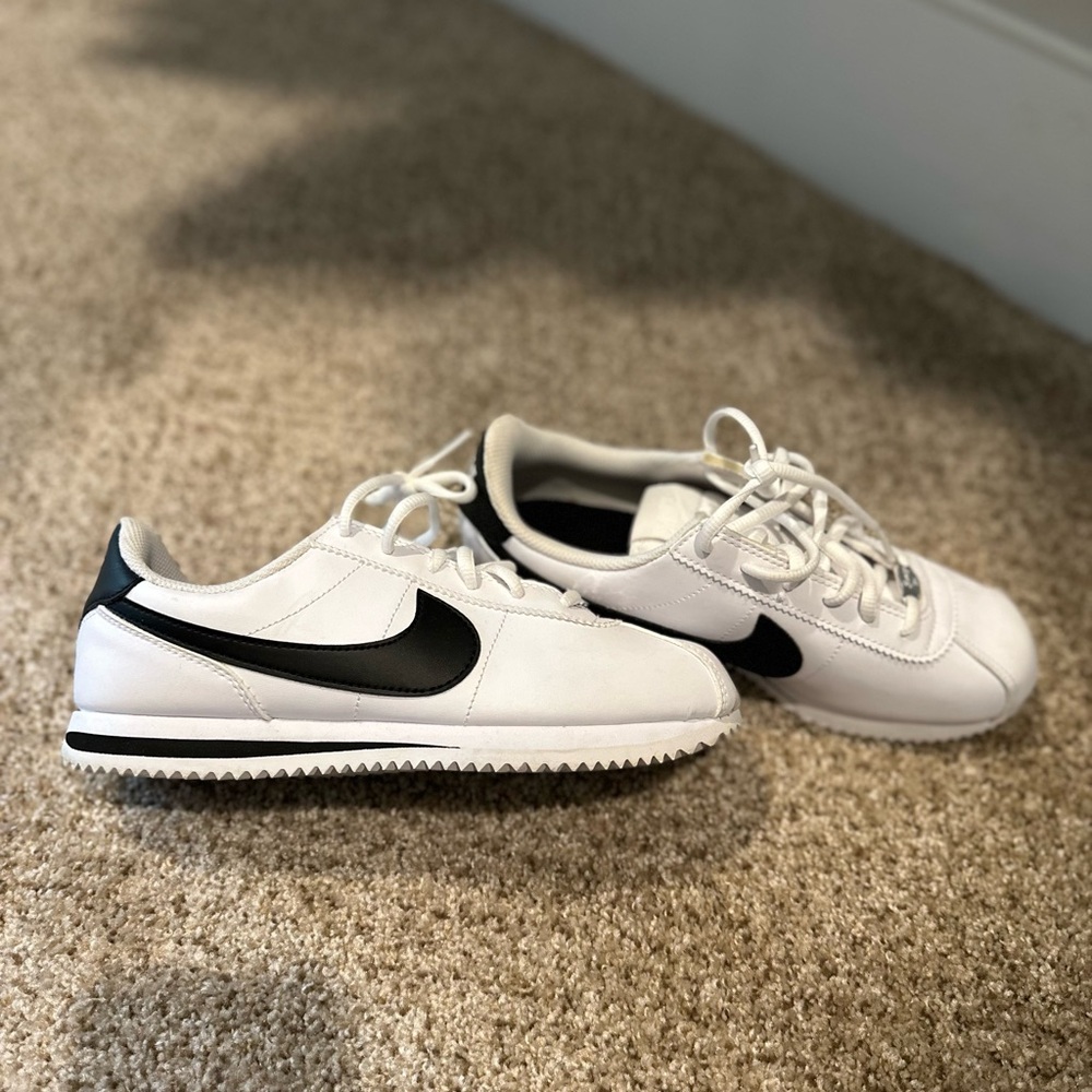 Nike Classic White and Black Cortez Sneakers